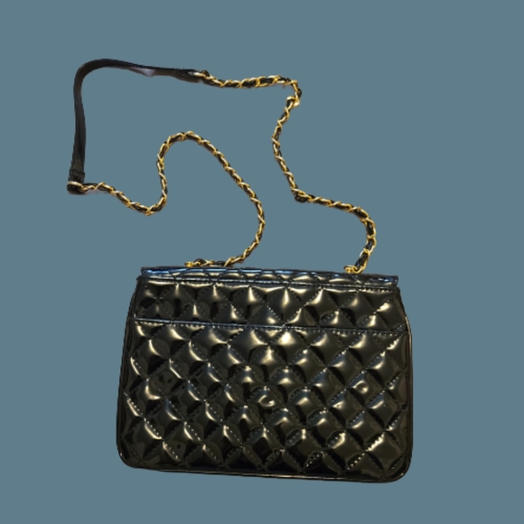 Hillard & Hanson Black Quited Evening Bag - Picture 2 of 4